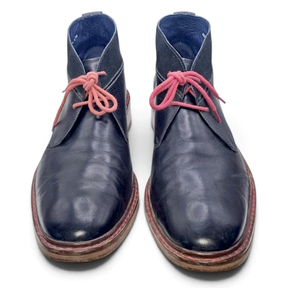 Cole Haan Black Leather Colton Chukka Boot Heavy Red Leather Sole Size 11M